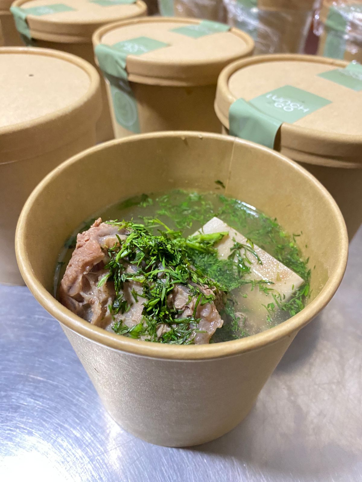 Sopas del día con el sello de Lunch 2Go